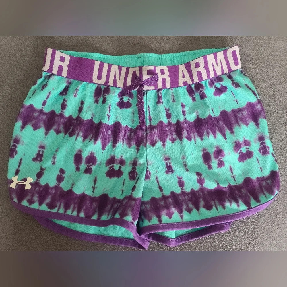 Under Armour Blue Purple Tie Dye Athletic Shorts